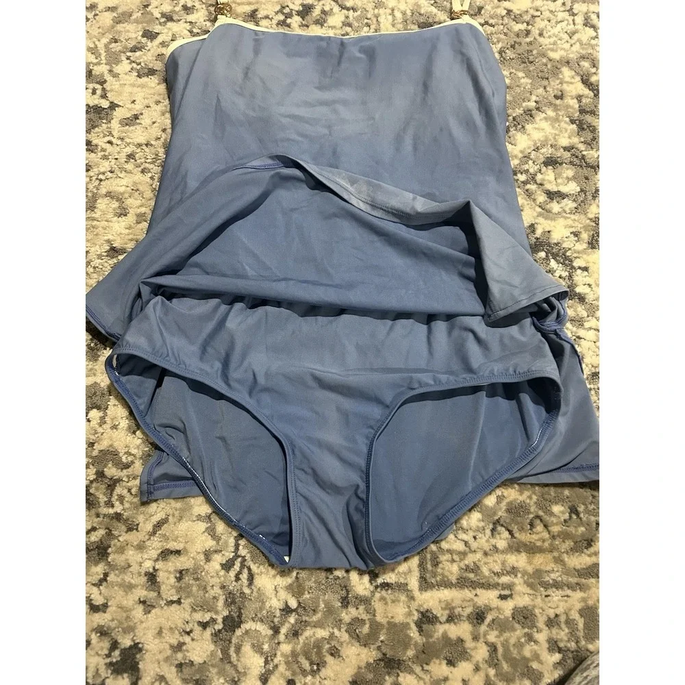 Michael Kors Women's Blue‎ And White Swimsuit Dress Size 14 - Picture 3 of 6